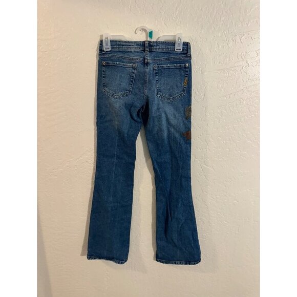 Bisou Bisou Vintage Y2K Floral Embroidered Retro Flare Jeans - Picture 7 of 10